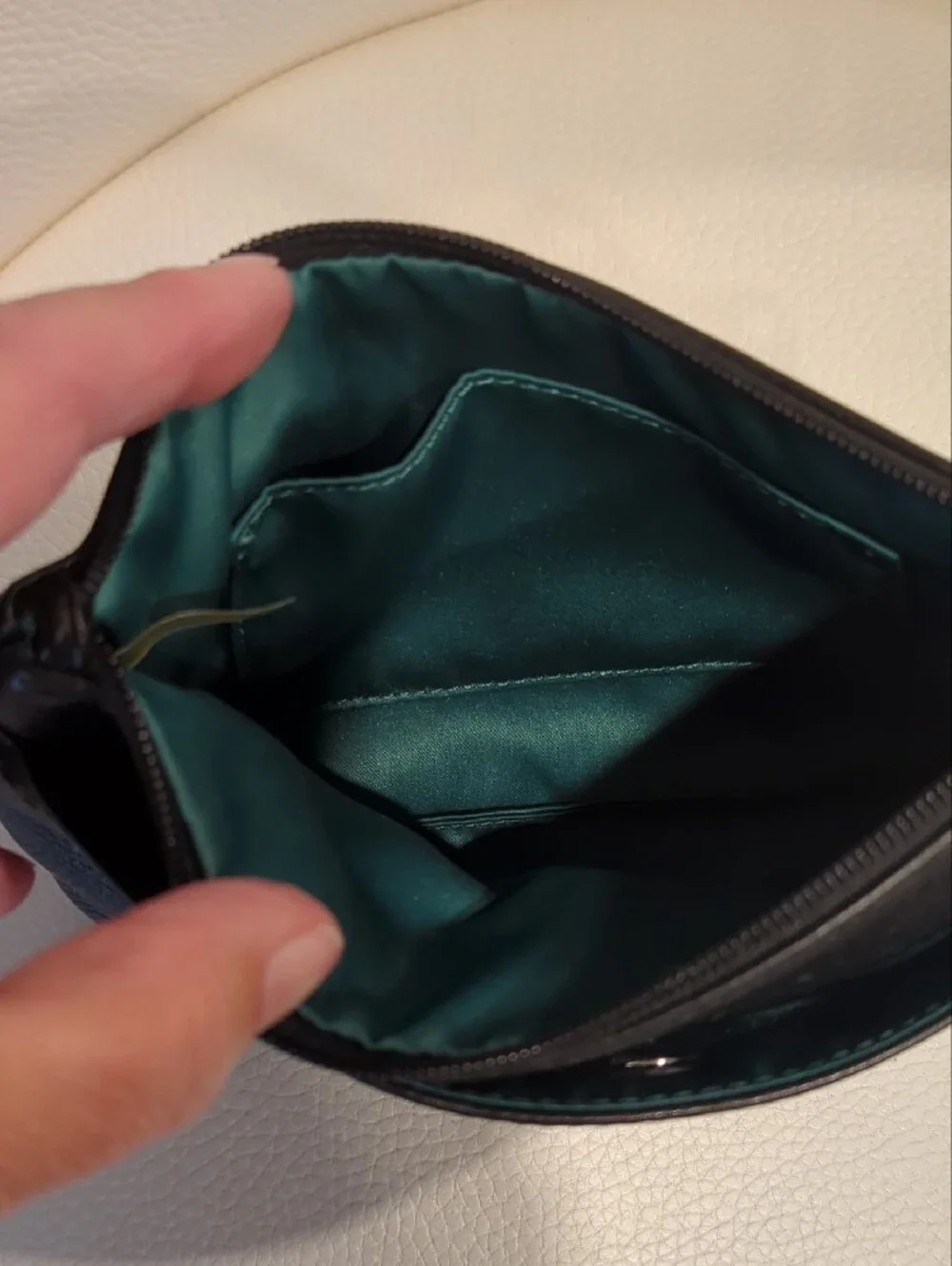 Black Leather Wristlet Clutch - Sleek Everyday Bag